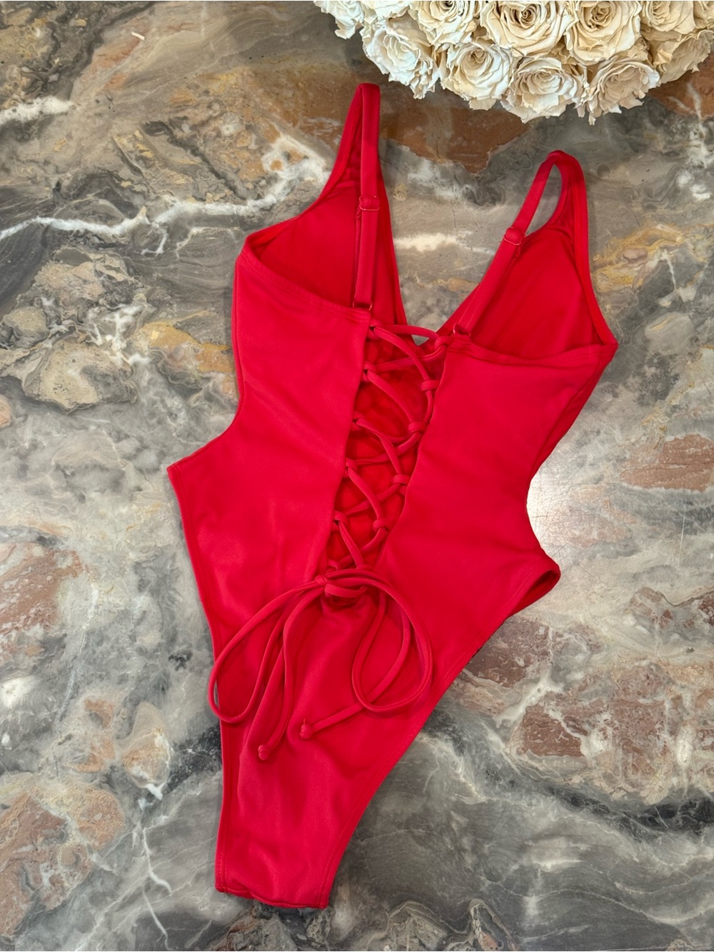 TA3 Plungey High Cut Sculpting One Piece Swimsuit Red XS/Short - Picture 4 of 7